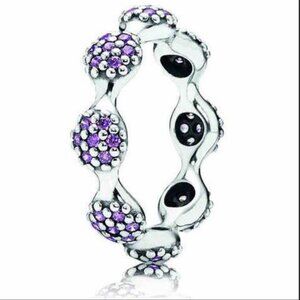 Pandora 8 Pod Pave Purple Jewel Ring in Stirling Silver